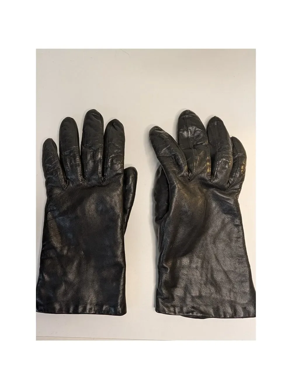 Vintage Aris Black Leather Gloves Thinsulate Lined Isotoner Winter Size 7
